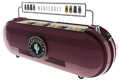 [ Quiosque Monterrey Helado Mexicano - é esse que encontramos nos Shoppings - foto: Monterrey Helado]